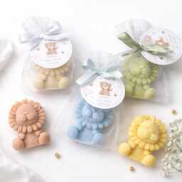 Mini Lion Soy Wax Candles Jungle Theme Party Favors - thumbnail 3