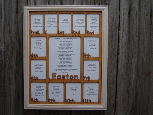School Years Picture Frame Prek Thru 12 Grade Personalized With Name - 11x14 White Holds 2.5x3 & 5x6.5 Pictures Days - image 1