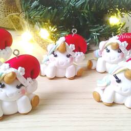 Christmas Unicorn, Christmas Balls, Decorations, Tree Ornaments, Supplies, Hanging Unicorn Tree, Ornaments - thumbnail 2