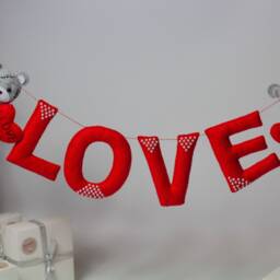 Valentines Day Decor, Valentine's Garland, Love Banner, Wedding Decoration, Bunting Wall Hanging Wedding Banner - thumbnail 2
