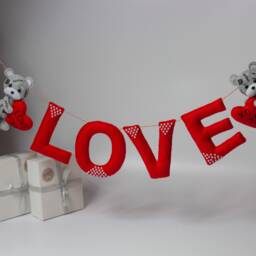 Valentines Day Decor, Valentine's Garland, Love Banner, Wedding Decoration, Bunting Wall Hanging Wedding Banner - thumbnail 3