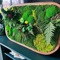 Moss Wall Art, Preserved Greenery, Solid Oak Frame, Botanical Painting - thumbnail 3