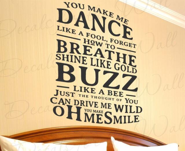 You Make Me Dance Like Fool Forget Breathe Buzz Bee Smile Uncle Kracker Song Music Love Marriage Bedroom Vinyl Decal Wall Art Q57 - image 1