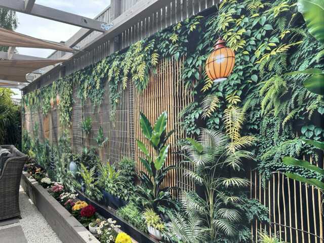 Zen Bamboo Wall Tropical Paradise Garden Tapestry Mural Backdrop Curtain Fence Panel Or Balcony Privacy Screen Gardens - image 1