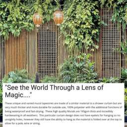 Zen Bamboo Wall Tropical Paradise Garden Tapestry Mural Backdrop Curtain Fence Panel Or Balcony Privacy Screen Gardens - thumbnail 3