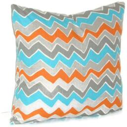 18 X Pillow Cover, Chevron, Premier Prints, Throw Pillow, Cushion Turquoise & Orange Cover - thumbnail 3