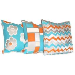 18 X Pillow Cover, Chevron, Premier Prints, Throw Pillow, Cushion Turquoise & Orange Cover - thumbnail 4