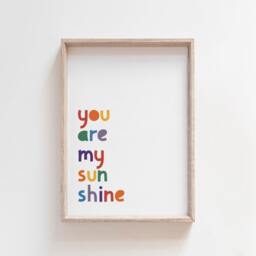 You Are My Sunshine Prints, Nursery Wall Art, Boys Bedroom, Girls Weather Playroom, Set Of 2 - thumbnail 3