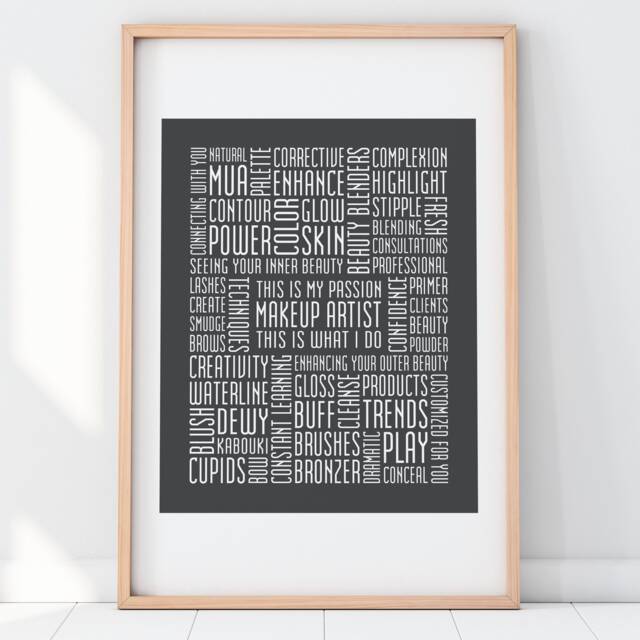 Makeup Artist 8x10 Typography Print Mua Poster Word Art - image 1