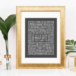 Makeup Artist 8x10 Typography Print Mua Poster Word Art - thumbnail 2