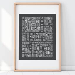 Makeup Artist 8x10 Typography Print Mua Poster Word Art - thumbnail 1