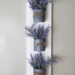 Handmade Wood Wall Planter With Artificial Floral, Farmhouse Decor - thumbnail 2