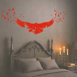 Gothic Raven Wall Decal - Flying Bird Vinyl Sticker For Dark Aesthetic, Halloween, Edgar Allan Poe, Home Decor - #2741Da - thumbnail 1