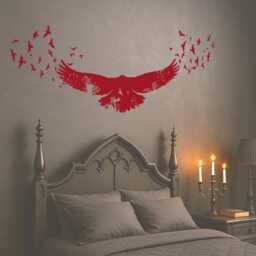 Gothic Raven Wall Decal - Flying Bird Vinyl Sticker For Dark Aesthetic, Halloween, Edgar Allan Poe, Home Decor - #2741Da - thumbnail 2