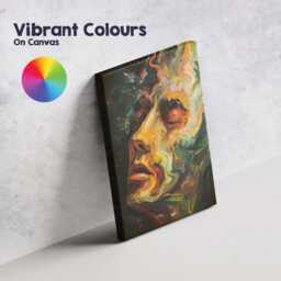 Vibrant Abstract Human Face Fluid Paint Swirl Expressionist Canvas Wall Art Print Decor Picture Ready To Hang - thumbnail 4