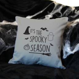 It's The Spooky Season Grey Cushion, Halloween Pillow, Home Decor, Decoration - thumbnail 1