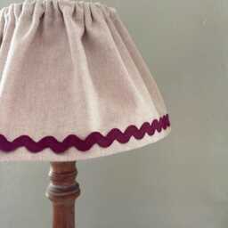 Linen & Cotton Loose Ruffle Lampshade With Scallop Trim - thumbnail 2