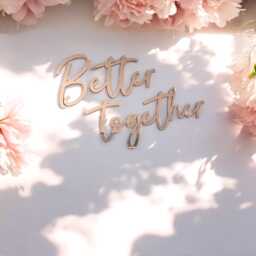 Better Together Acrylic Backdrop Sign, Wall Decor, Reception Back Drop, Luxury Wedding Custom Quote Cut Out - thumbnail 2