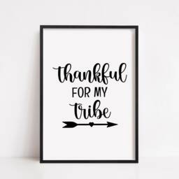 Family Print - Thankful For My Tribe Quote - thumbnail 2