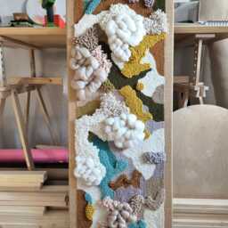 Alpine Meadow - Long Sculptural Fiber Art Tapestry Colorful Textured Wall - thumbnail 3