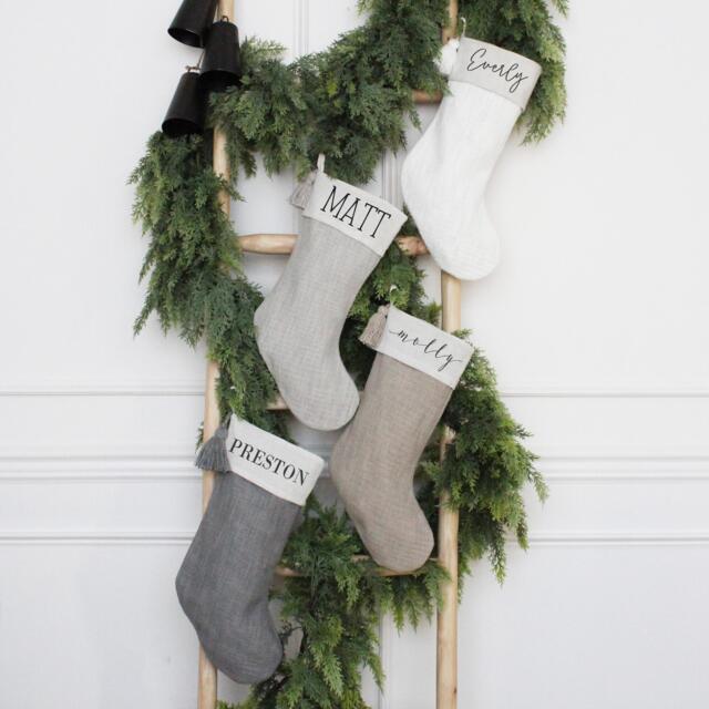 Personalized Christmas Stocking, Custom Name, Family Monogram, Holiday Mantle Decor - image 1