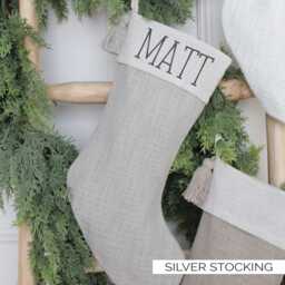 Personalized Christmas Stocking, Custom Name, Family Monogram, Holiday Mantle Decor - thumbnail 2