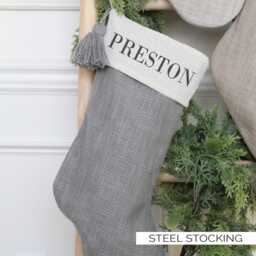 Personalized Christmas Stocking, Custom Name, Family Monogram, Holiday Mantle Decor - thumbnail 3