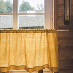 Mimosa Yellow Linen Caf?? Curtains - 100% Natural Linen, Eco-Friendly Window Treatments For Kitchen, Farmhouse, Or Modern Home Decor - thumbnail 2