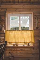 Mimosa Yellow Linen Caf?? Curtains - 100% Natural Linen, Eco-Friendly Window Treatments For Kitchen, Farmhouse, Or Modern Home Decor