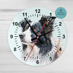 Border Collie Wall Clock - Glass Dog Lover Gift Kitchen - thumbnail 2