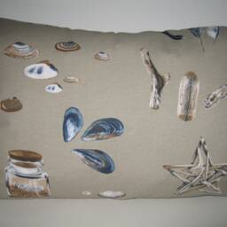 Decorative Pillow Cover Beach Shells Driftwood Garden - thumbnail 4