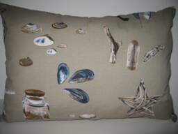Decorative Pillow Cover Beach Shells Driftwood Garden - thumbnail 1