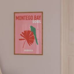 Montego Bay Jamaica Print Retro Travel Poster, Caribbean Art - thumbnail 3