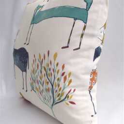 Woodland Animal Cushion Fox, Reindeer, Hedgehog, Handmade Including Polyester Pad - thumbnail 3