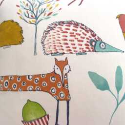 Woodland Animal Cushion Fox, Reindeer, Hedgehog, Handmade Including Polyester Pad - thumbnail 2
