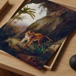 Tiger in A Cave Art Print, Jl Agasse Painting, Vintage Animal Wall Art, Wildlife Canvas, Jungle Poster, French Home Decor, Digital Printable - thumbnail 2
