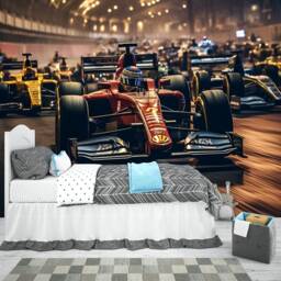 Formula 1 Racing Car Wallpaper Mural, Peel & Stick Kids Room - thumbnail 3
