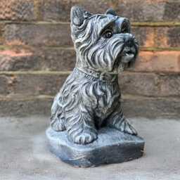 Garden Yorkshire Terrier Statue Concrete Dog Sculpture Pet Figurine Cement Animal Decoration Handmade Decor Yard Art Gift - thumbnail 2