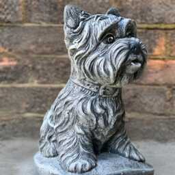 Garden Yorkshire Terrier Statue Concrete Dog Sculpture Pet Figurine Cement Animal Decoration Handmade Decor Yard Art Gift - thumbnail 3