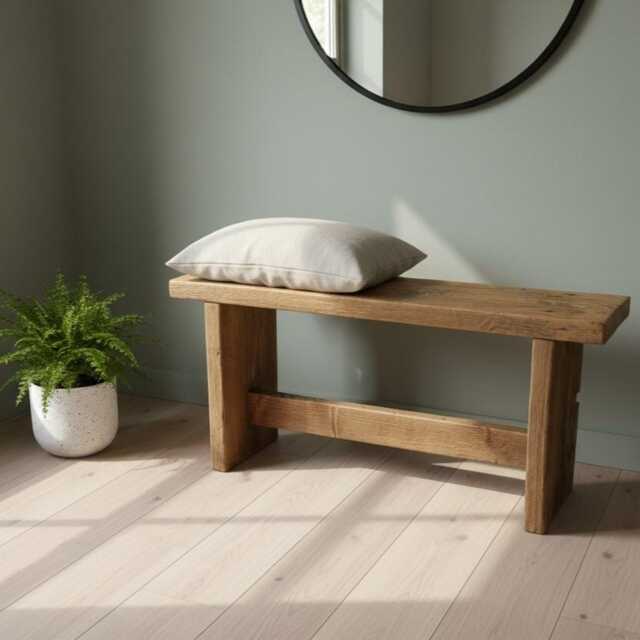 Rustic Reclaimed Wood Bench, Farmhouse Seating, Custom Size - image 1