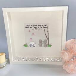 Caravan Personalised Pebble Art Picture Frame Happy Retirement Caravan Mum & Dad Gift Colleague Leaving Couple Camper Van - thumbnail 3