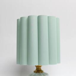 Handmade Light Green Drum Lampshade Fabric & Acrylic, Custom Made-83#