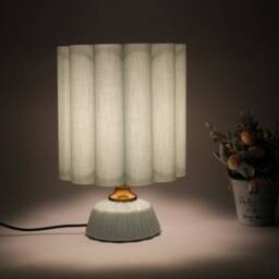 Handmade Light Green Drum Lampshade Fabric & Acrylic, Custom Made-83# - thumbnail 4