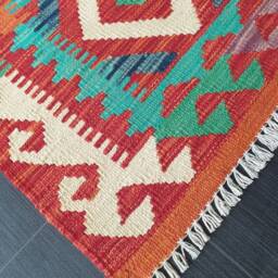 Runner Rug Classic, Handmade Artisan Afghan Turkish Navajo Natural Wool Kilim 199x72 cm - thumbnail 4