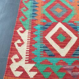 Runner Rug Classic, Handmade Artisan Afghan Turkish Navajo Natural Wool Kilim 199x72 cm - thumbnail 2