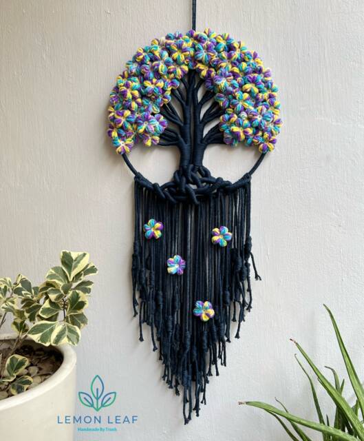 Handmade Macrame Tree Of Life Wall Hanging Boho Home Decor - image 1