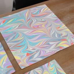 Set Of 3 Pcs, Marbling Fabric Pillow Cover, Marbled Pillow, 17.13 - thumbnail 3