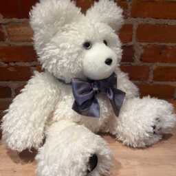 Curly White Lamb Faux Fur Bear, Handmade - thumbnail 2