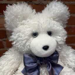 Curly White Lamb Faux Fur Bear, Handmade - thumbnail 3