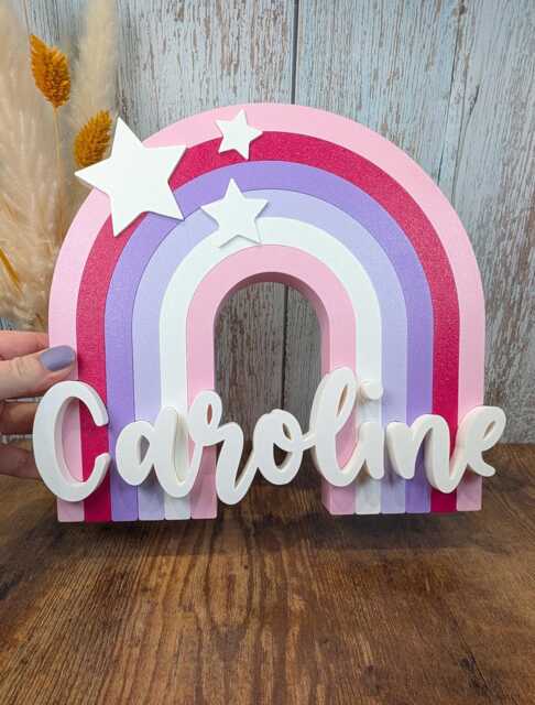 Personalised Rainbow Name Sign, Nursery Decor, Custom Baby Name, Wall Decor Kids Room - image 1